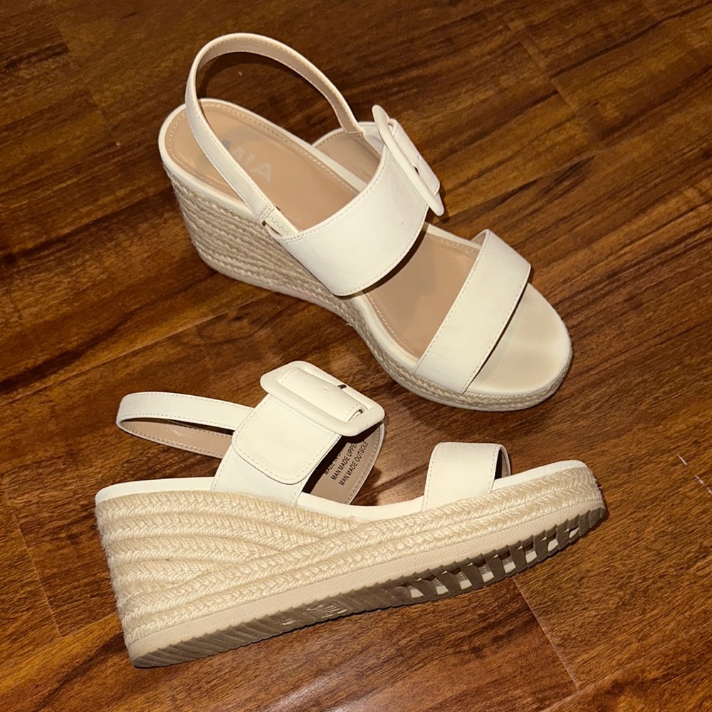 MIA Cream Wedge Sandals